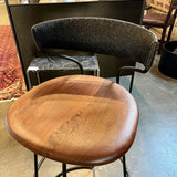 Set of Four McGuire Danish Cord Swivel Bar Stools (As Is) 16"W x 16"D x 38"T x 30" Seat Height