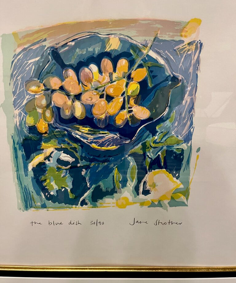 Jane Strother Limied Edition Print 50/90 Still life of Grapes in Bowl 30.5 " W X 29.5" T
