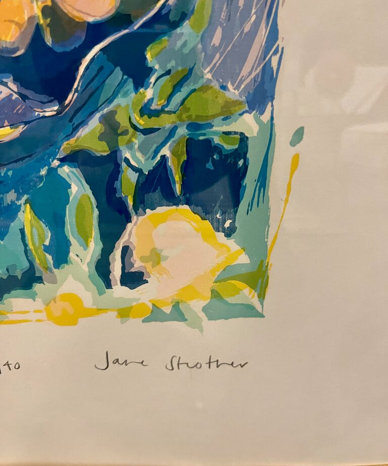 Jane Strother Limied Edition Print 50/90 Still life of Grapes in Bowl 30.5 " W X 29.5" T