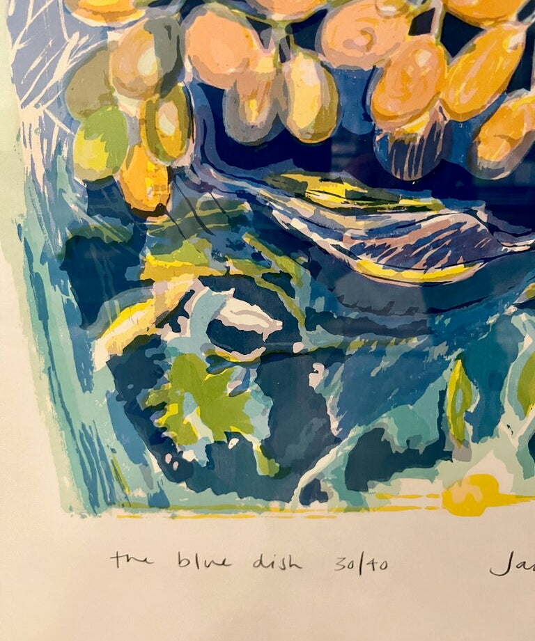 Jane Strother Limied Edition Print 50/90 Still life of Grapes in Bowl 30.5 " W X 29.5" T
