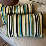 Pair of Cut Velvet Lumbar Pillows 22"W x 14"T