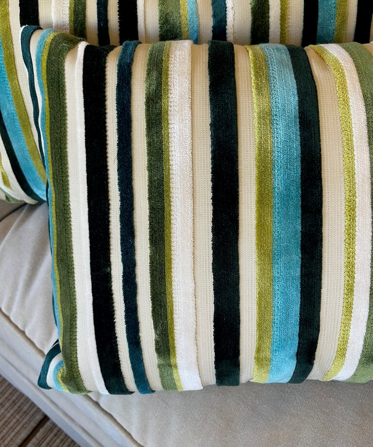 Pair of Cut Velvet Lumbar Pillows 22"W x 14"T