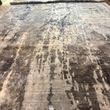 Moattar Tibetan Graphic Grey Rug AS IS 9'11" x 13'3"
