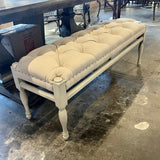 Painted Bench w/ Tufted Seat 51"L x 16"D x 19"T