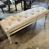 Painted Bench w/ Tufted Seat 51"L x 16"D x 19"T