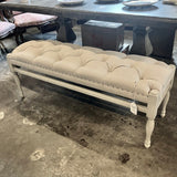 Painted Bench w/ Tufted Seat 51"L x 16"D x 19"T