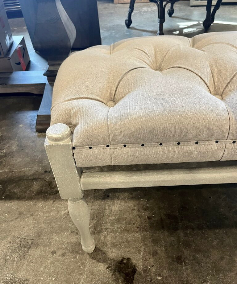 Painted Bench w/ Tufted Seat 51"L x 16"D x 19"T