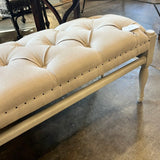 Painted Bench w/ Tufted Seat 51"L x 16"D x 19"T