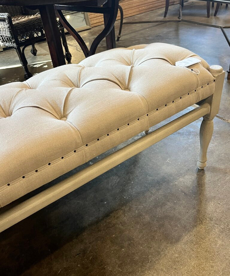 Painted Bench w/ Tufted Seat 51"L x 16"D x 19"T