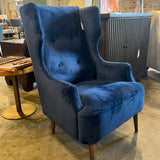 Velvet Wing Chair 27" W X 22" D X 41" T