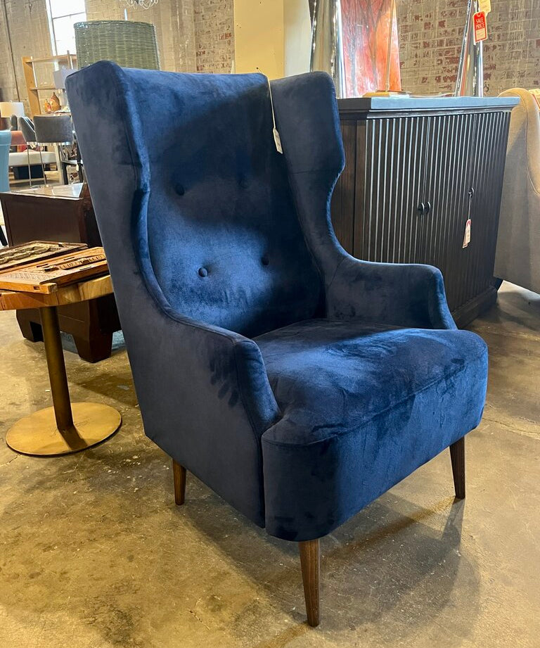 Velvet Wing Chair 27" W X 22" D X 41" T