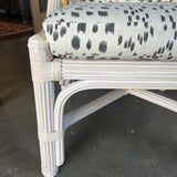 Palm Beach Rattan Chair with Brunschwig & Fils Les Touches Fabric 22 " W X 20" D X 31" T