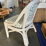 Palm Beach Rattan Chair with Brunschwig & Fils Les Touches Fabric 22 " W X 20" D X 31" T