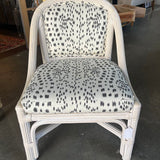 Palm Beach Rattan Chair with Brunschwig & Fils Les Touches Fabric 22" W X 20 " D X 31" T