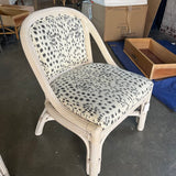 Palm Beach Rattan Chair with Brunschwig & Fils Les Touches Fabric 22 " W X 20" D X 31" T