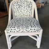 Palm Beach Rattan Chair with Brunschwig & Fils Les Touches Fabric 22 " W X 20" D X 31" T