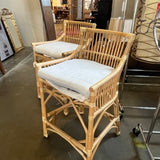 Pair Rattan Counter Stools 21.5 W X 19 D X 37.5 T