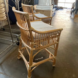 Pair Rattan Counter Stools 21.5 W X 19 D X 37.5 T