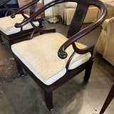 Pair Of Vintage James Mont Style Asian Horseshoe Chairs 28.5"W x 22"D x 30"T