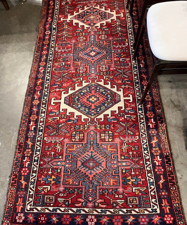 Vintage Heriz Runner 3' 2" X 11' 9 "