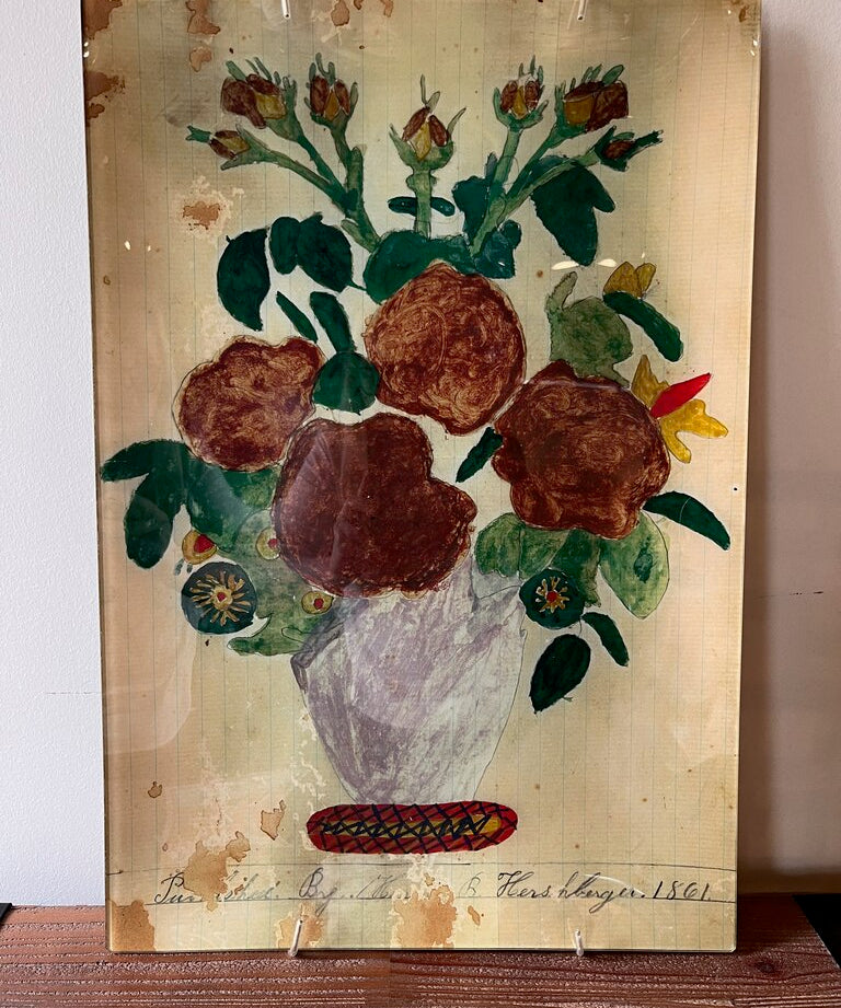 John Derian Glass Decoupage Platter 22"T x 15"W