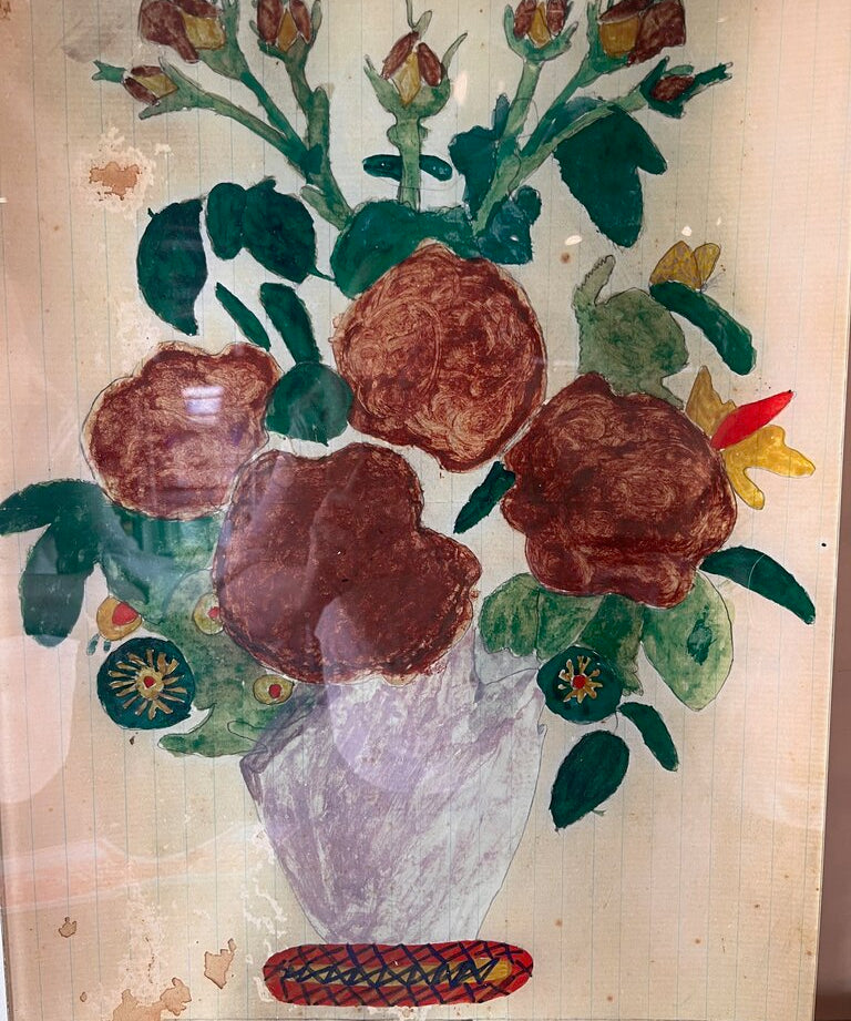 John Derian Glass Decoupage Platter 22"T x 15"W