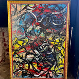 Large Original Thomas Pulgini Abstract Oil Painting 28.5"W x 39.5"T