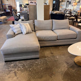 Interior Classic Grey Sectional Sofa W/Chaise 106"L x 37"D x 34"T x Chaise 66"Deep