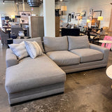 Interior Classic Grey Sectional Sofa W/Chaise 106"L x 37"D x 34"T x Chaise 66"Deep