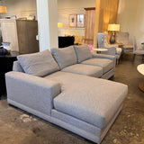 Interior Classic Grey Sectional Sofa W/Chaise 106"L x 37"D x 34"T x Chaise 66"Deep