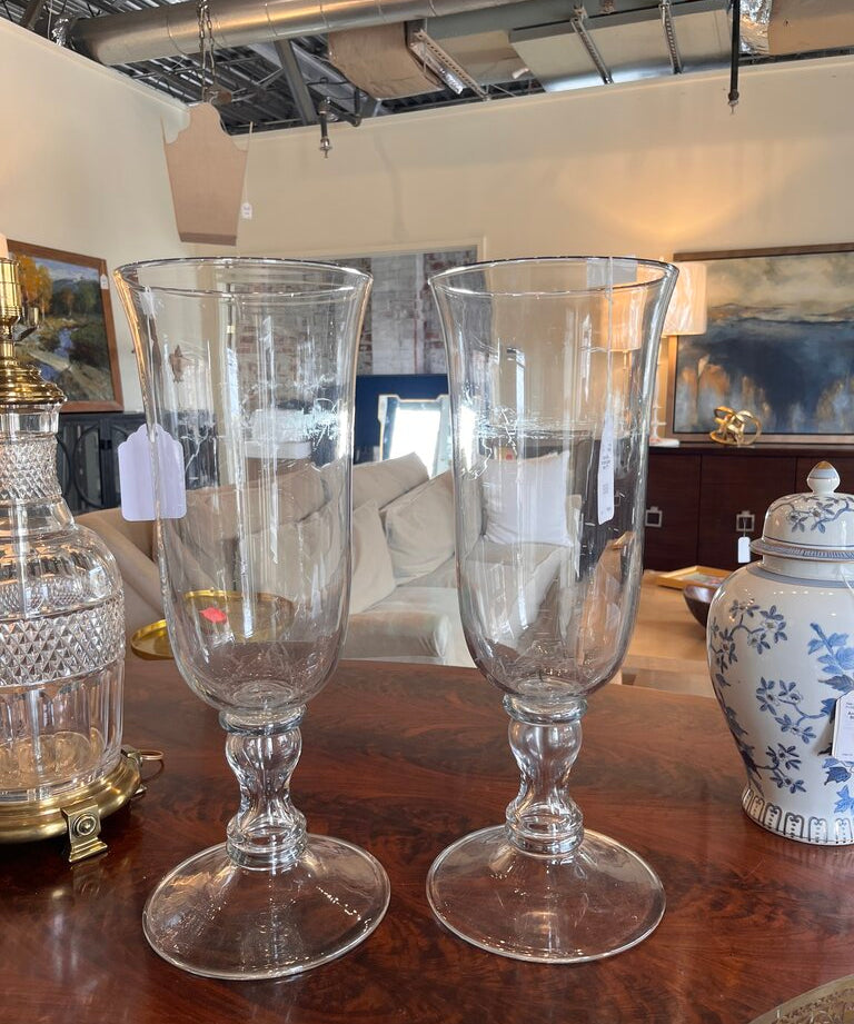 Large Glass Hurricane Candle Holder 21"T