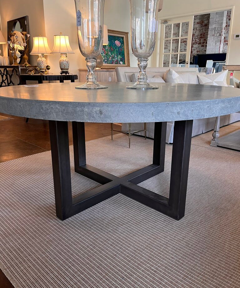 Bradley Furniture Custom Concrete Top Dining Table 62"Diam