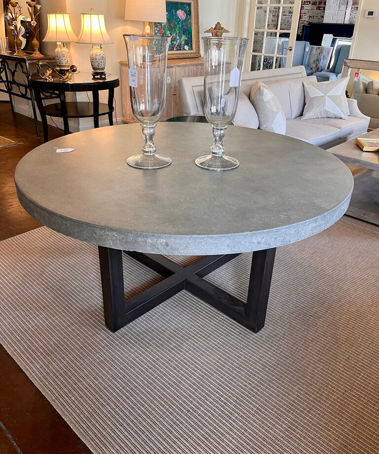 Bradley Furniture Custom Concrete Top Dining Table 62"Diam