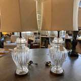 Pair of Crystal Lamps 30.5" T