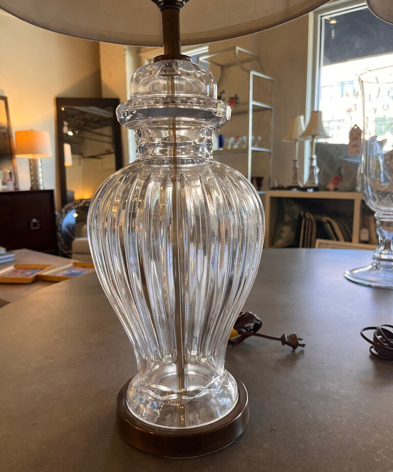 Pair of Crystal Lamps 30.5" T
