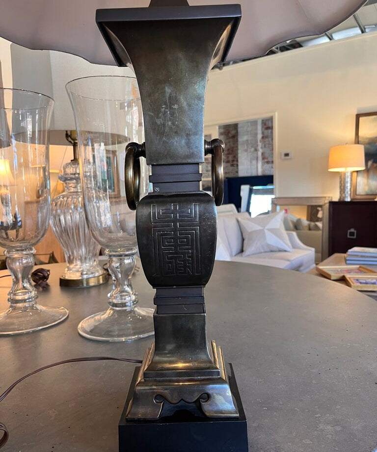 Asian Modern Regency Brass Urn Lamp 35.25 " T