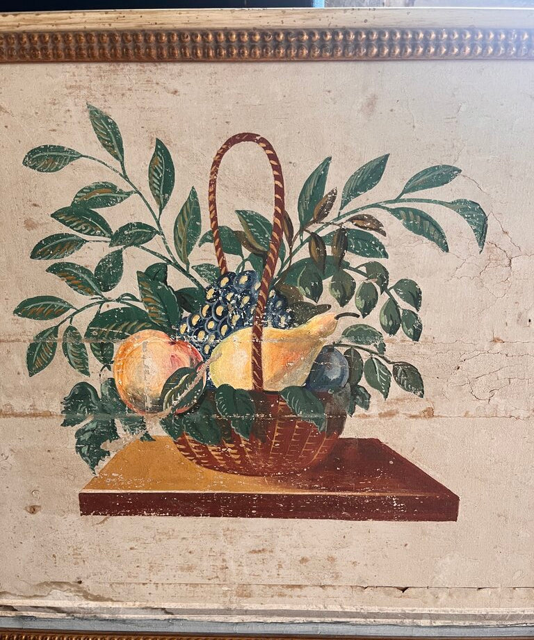 Antique Early American Painting On Board 22.5" x 20.5"T