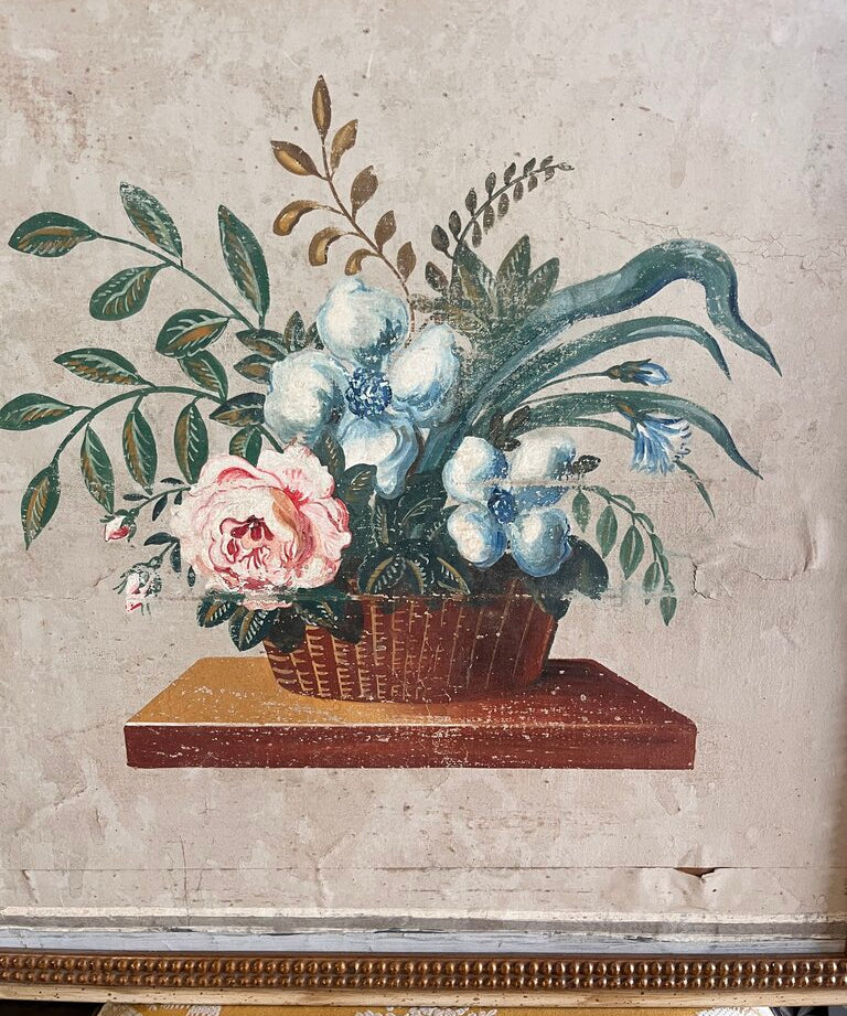 Antique Early American Painting On Board 22"W x 22.5"T