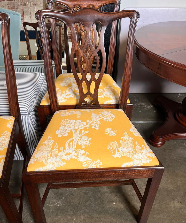 Set Of 8 Hickory Chair Chippendale Style Dining Chairs 23"W x 18.5"D x 38"T