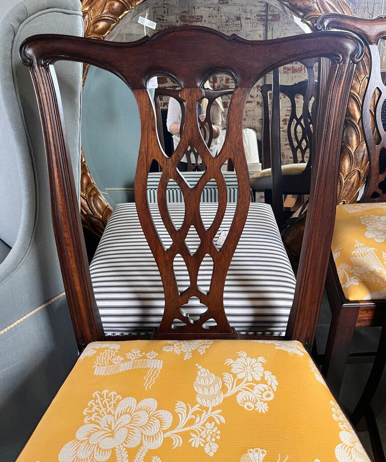 Set Of 8 Hickory Chair Chippendale Style Dining Chairs 23"W x 18.5"D x 38"T