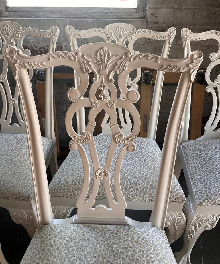 Set Of Six Chippendale Style Chairs 23"W x 20"D x 39"H