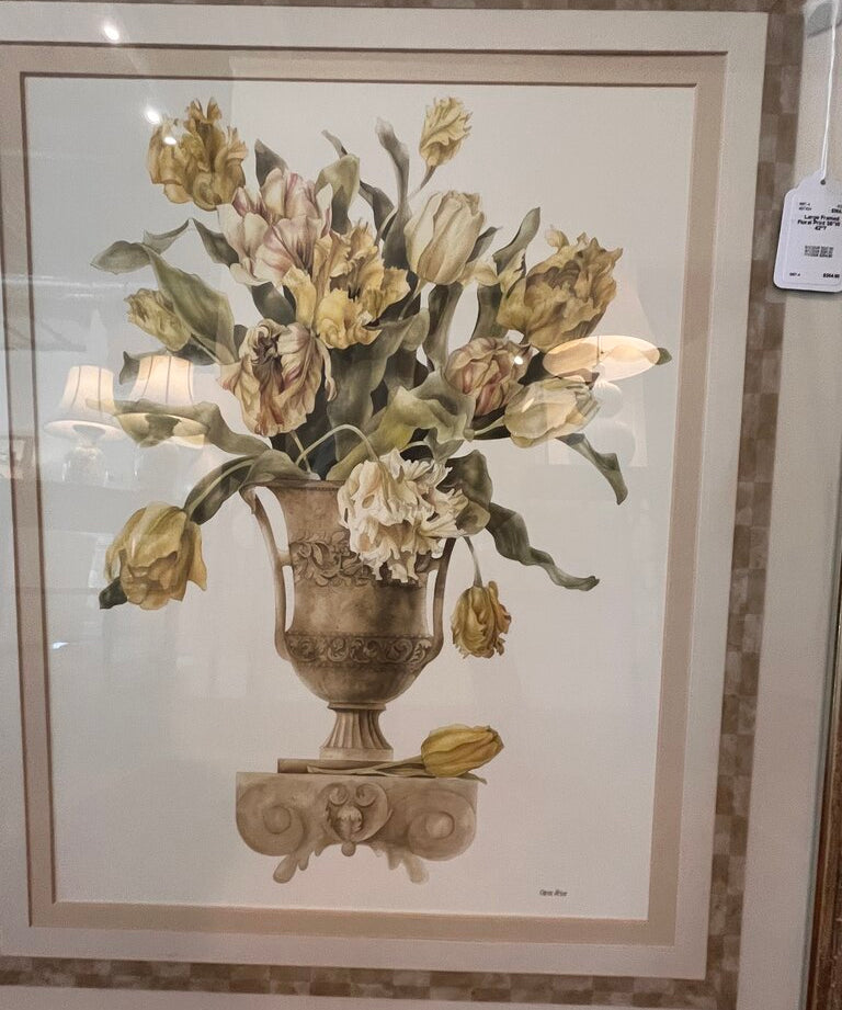 Large Framed Floral Print 35"W x 42"T