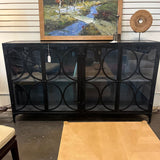 Dudley Metal & Glass Credenza 75" W X16.5" D X 43.5 " T
