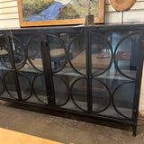 Dudley Metal & Glass Credenza 75" W X16.5" D X 43.5 " T
