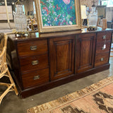 Antique Linen Press/Cabinet In Mahogany 77"L x 21.5"D x 35"T