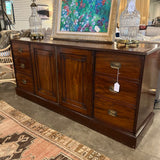 Antique Linen Press/Cabinet In Mahogany 77"L x 21.5"D x 35"T