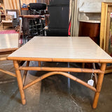 Vintage Rattan Coffee Table 30" W X 30" W X 20"T