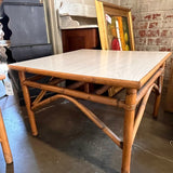 Vintage Rattan Coffee Table 30" W X 30" W X 20"T