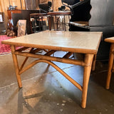 Vintage Rattan Coffee Table 30" W X 30" X 20" T