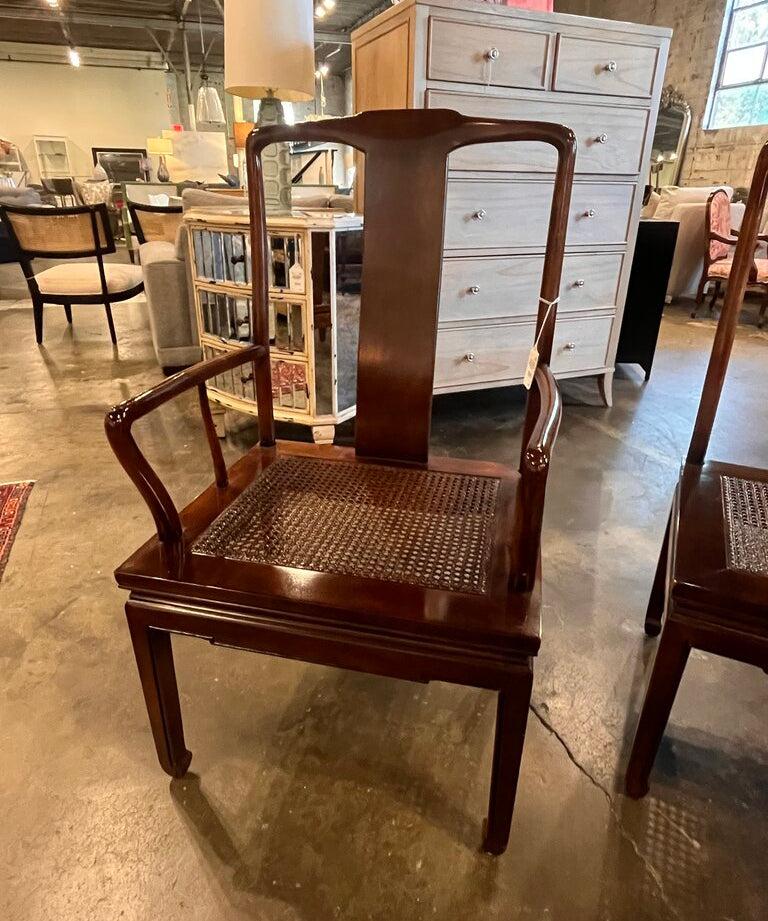 Set Of 8 Vintage Henredon Mahogany And Cane Dining Chairs Two Arm Chairs Six Side Chairs
